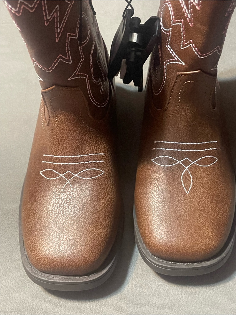 NWOT Wonder Nation Girls Brown Pink Western Cowgirl Cowboy Boots Size 1 - Picture 10 of 14